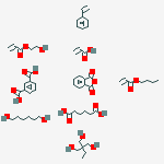 acrylic acid; adipic acid; butyl prop-2-enoate; 2-ethyl-2-(hydroxymethyl)propane-1,3-diol; hexane-1,6-diol; 2-hydroxyethyl prop-2-enoate; isobenzofuran-1,3-dione; isophthalic acid; styrene