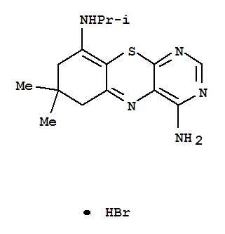 6H-Pyrimido[4,5-b][1,4]benzothiazine-4,9-diamine,7,8-dihydro-7,7-dimethyl-N9-(1-methylethyl)-, hydrobromide (1:1)