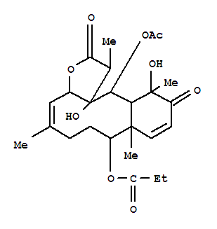 Benzo[4,5]cyclodeca[1,2-b]furan-2,11(1H,3aH)-dione,13-(acetyloxy)-6,7,8,8a,12,12a,13,13a-octahydro-12,13a-dihydroxy-1,5,8a,12-tetramethyl-8-(1-oxopropoxy)-,[1R-(1R*,3aS*,4Z,8S*,8aS*,12S*,12aS*,13R*,13aS*)]-