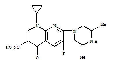 1,8-naphthyridine-3-carboxylic acid, 1-cyclopropyl-7-(3,5-dimethyl-1-piperazinyl)-6-fluoro-1,4-dihydro-4-oxo-
