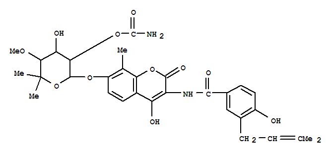 5-hydroxy-2-[(2-hydroxy-3-{[4-hydroxy-3-(3-methylbut-2-en-1-yl)benzoyl]amino}-8-methyl-4-oxo-4H-chromen-7-yl)oxy]-4-methoxy-6,6-dimethyltetrahydro-2H-pyran-3-yl carbamate 