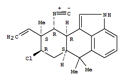 [6aS,(-)]-8β-Chloro-9β-ethenyl-2,6,6aα,7,8,9,10,10aα-octahydro-10α-isocyano-6,6,9-trimethylnaphtho[1,2,3-cd]indole