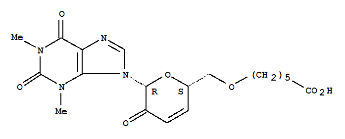 7-(6-O-(5-carboxypentyl)-3,4-dideoxyhex-3-enopyranosyl-2-ulose)theophylline