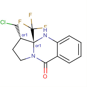 Pyrrolo[2,1-b]quinazolin-9(1H)-one,3-(chloromethyl)-2,3,3a,4-tetrahydro-3a-(trifluoromethyl)-, trans-