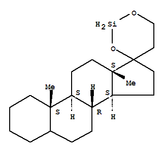 Spiro[17H-cyclopenta[a]phenanthrene-17,4'-[1,3]dioxa[2]silacyclohexane],spiro[androstane-17,4'-[1,3]dioxa[2]silacyclohexane] deriv.