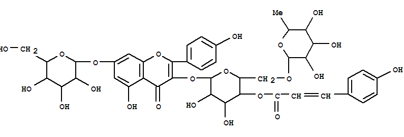2-Propenoicacid, 3-(4-hydroxyphenyl)-, 4'(3)-ester with 3-[[6-O-(6-deoxy-a-L-mannopyranosyl)-b-D-galactopyranosyl]oxy]-7-(b-D-glucopyranosyloxy)-5-hydroxy-2-(4-hydroxyphenyl)-4H-1-benzopyran-4-one,(E)-