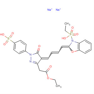 1H-Pyrazole-3-acetic acid,4-[4-(3-ethylsulfo-2(3H)-benzoxazolylidene)-2-butenylidene]-4,5-dihydro-5-oxo-1-(4-sulfophenyl)-, ethyl ester, disodium salt