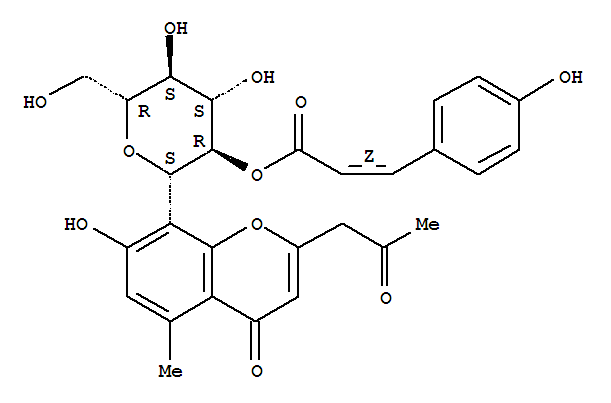 2-Propenoicacid, 3-(4-hydroxyphenyl)-, 2'-ester with 8-b-D-glucopyranosyl-7-hydroxy-5-methyl-2-(2-oxopropyl)-4H-1-benzopyran-4-one,(Z)-