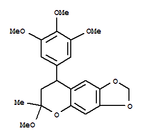 6H-1,3-Dioxolo(4,5-g)(1)benzopyran, 7,8-dihydro-6-methoxy-6-methyl-8-(3,4,5-trimethoxyphenyl)-