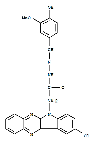 2-(9-chloro-6H-indolo[2,3-b]quinoxalin-6-yl)-N'-[(Z)-(3-methoxy-4-oxocyclohexa-2,5-dien-1-ylidene)methyl]acetohydrazide