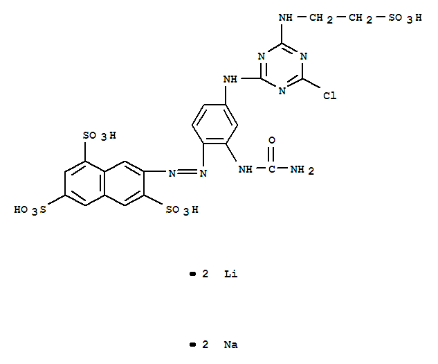 Lithium and sodium salt of 7-[4-[4-chloro-6- (2-sulfoethylamino)-1,3,5-triazine-2-ylamino]-2-ureidophenylazo]-1,3,6-naphthalene-trisulfonic acid