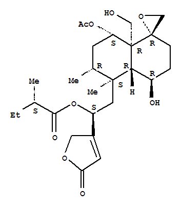 2-[(4R,4aR,5S,6R,8S,8aR)-8-(acetyloxy)-4-hydroxy-8a-(hydroxymethyl)-5,6-dimethyloctahydro-2H-spiro[naphthalene-1,2'-oxiran]-5-yl]-1-(5-oxo-2,5-dihydrofuran-3-yl)ethyl 2-methylbutanoate