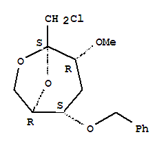 .beta.-D-ribo-2-Heptulopyranose, 2,7-anhydro-1-chloro-1,4-dideoxy-3-O-methyl-5-O-(phenylmethyl)-
