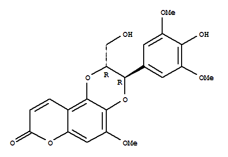 8H-Pyrano[3,2-f]-1,4-benzodioxin-8-one,2,3-dihydro-3-(4-hydroxy-3,5-dimethoxyphenyl)-2-(hydroxymethyl)-5-methoxy-,(2R-trans)-