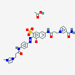 PYRIDINIUM,3-(AMINOCARBONYL)-1-[3-[[5-HYDROXY-6-[[4-[[3-(3-METHYL-1H-IMIDAZOLIUM-1-YL)-1-OXOPROPYL]AMINO]PHENYL]AZO]-7-SULFO-2-NAPHTHALENYL]AMINO]-3-OXOPROPYL]-,INNER SALT,ACETATE (SALT)