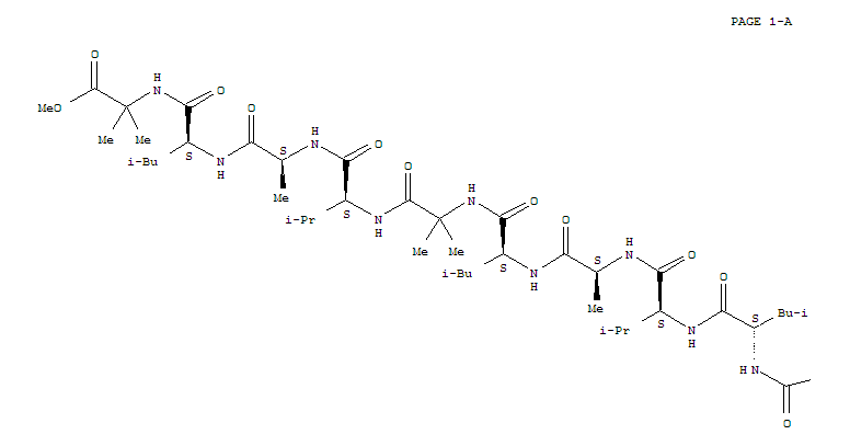 N-tert-butyloxycarbonyl-valyl-alanyl-leucyl-aminoisobutyryl-valyl-alanyl-leucyl(valyl-alanyl-leucyl-aminoisobutyryl)(2) methyl ester