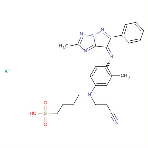 1-Butanesulfonic acid,4-[(2-cyanoethyl)[3-methyl-4-[(2-methyl-6-phenyl-7H-pyrazolo[1,5-b][1,2,4]triazol-7-ylidene)amino]phenyl]amino]-, potassium salt