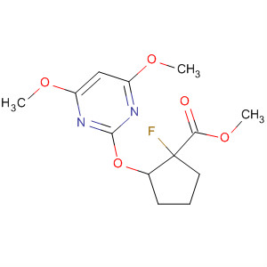 Cyclopentanecarboxylic acid,2-[(4,6-dimethoxy-2-pyrimidinyl)oxy]-1-fluoro-, methyl ester, trans-