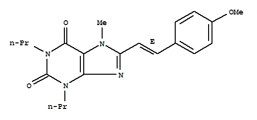 1H-purine-2,6-dione, 3,7-dihydro-8-[(E)-2-(4-methoxyphenyl)ethenyl]-7-methyl-1,3-dipropyl-