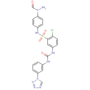 Benzenesulfonamide,2-chloro-N-[4-(2-formylhydrazino)phenyl]-5-[[[[3-(1H-tetrazol-1-yl)phenyl]amino]carbonyl]amino]-