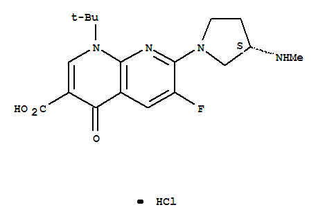 1-tert-butyl-6-fluoro-7-[(3S)-3-(methylamino)pyrrolidin-1-yl]-4-oxo-1,4-dihydro-1,8-naphthyridine-3-carboxylic acid hydrochloride