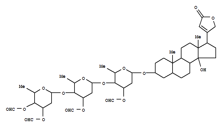 3-{[2,6-dideoxy-3,4-di-O-formylhexopyranosyl-(1->4)-2,6-dideoxy-3-O-formylhexopyranosyl-(1->4)-2,6-dideoxy-3-O-formylhexopyranosyl]oxy}-14-hydroxycard-20(22)-enolide