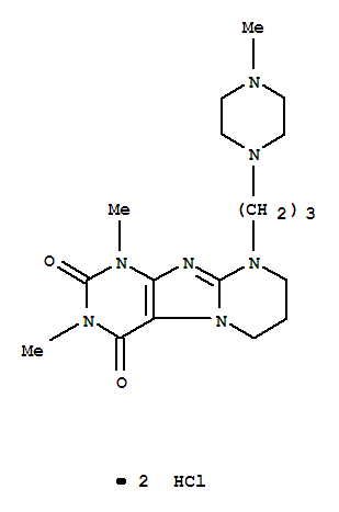 Pyrimido(2,1-f)purine-2,4(1H,3H)-dione, 6,7,8,9-tetrahydro-1,3-dimethyl-9-(3-(4-methyl-1-piperazinyl)propyl)-, dihydrochloride