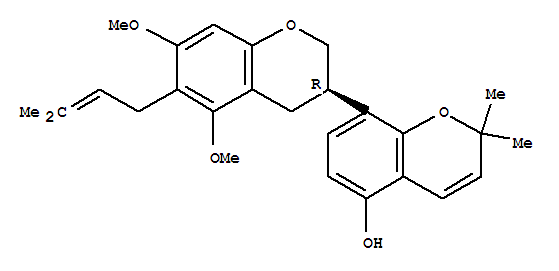 [3,8'-Bi-2H-1-benzopyran]-5'-ol,3,4-dihydro-5,7-dimethoxy-2',2'-dimethyl-6-(3-methyl-2-buten-1-yl)-, (3R)-
