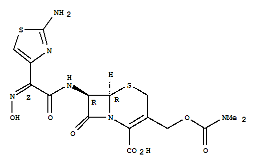 5-Thia-1-azabicyclo[4.2.0]oct-2-ene-2-carboxylicacid,7-[[(2-amino-4-thiazolyl)(hydroxyimino)acetyl]amino]-3-[[[(dimethylamino)carbonyl]oxy]methyl]-8-oxo-,[6R-[6a,7b(Z)]]-