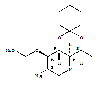 Spirocyclohexane-1,2-1,3dioxino4,5,6-hiindolizine, 8-azidooctahydro-9-(methoxymethoxy)-, 3aS-(3a.alpha.,8.alpha.,9.beta.,9a.beta.,9b.alpha.)-