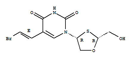 2,4(1H,3H)-Pyrimidinedione,5-(2-bromoethenyl)-1-[2-(hydroxymethyl)-1,3-oxathiolan-4-yl]-, [2R-[2a,4a(E)]]-