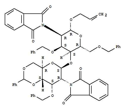 .alpha.-D-Allopyranoside, 2-propenyl 2-deoxy-4-O-2-deoxy-2-(1,3-dihydro-1,3-dioxo-2H-isoindol-2-yl)-3-O-(phenylmethyl)-4,6-O-(phenylmethylene)-.beta.-D-allopyranosyl-2-(1,3-dihydro-1,3-dioxo-2H-isoindol-2-yl)-3,6-bis-O-(phenylmethyl)-