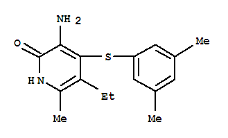 2(1H)-Pyridinone, 3-amino-4-((3,5-dimethylphenyl)thio)-5-ethyl-6-methyl-