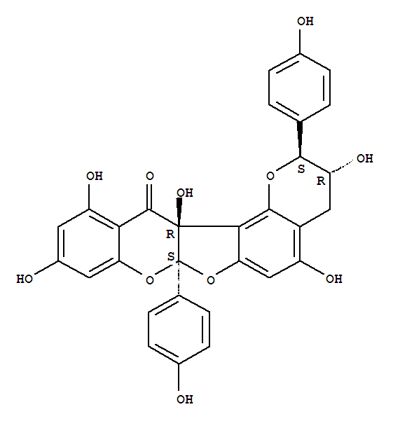 2H,13H-Furo[2,3-b:5,4-h']bis[1]benzopyran-13-one,3,4,7a,13a-tetrahydro-3,5,10,12,13a-pentahydroxy-2,7a-bis(4-hydroxyphenyl)-,[2S-(2a,3b,7ab,13aa)]-
