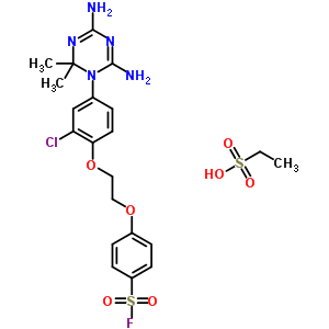 ethanesulfonic acid - 4-{2-[2-chloro-4-(4,6-diamino-2,2-dimethyl-1,3,5-triazin-1(2H)-yl)phenoxy]ethoxy}benzenesulfonyl fluoride (1:1)