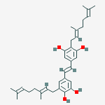 3-[(2E)-3,7-dimethylocta-2,6-dien-1-yl]-5-[(E)-2-{4-[(2E)-3,7-dimethylocta-2,6-dien-1-yl]-3,5-dihydroxyphenyl}ethenyl]benzene-1,2-diol