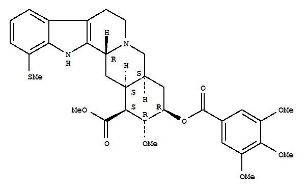 Yohimban-16-carboxylicacid, 17-methoxy-12-(methylthio)-18-[(3,4,5-trimethoxybenzoyl)oxy]-, methylester, (3b,16b,17a,18b,20a)- (9CI)