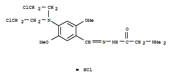 N'-[(E)-{4-[bis(2-chloroethyl)amino]-2,5-dimethoxyphenyl}methylidene]-2-(dimethylamino)acetohydrazide 