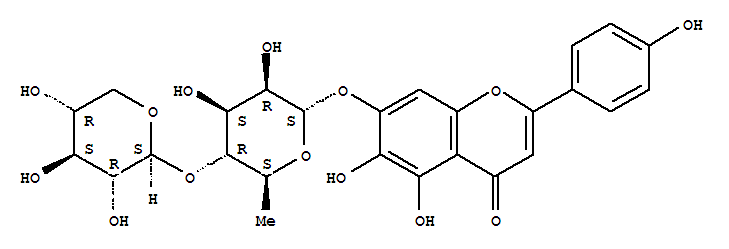 4H-1-Benzopyran-4-one,7-[(6-deoxy-4-O-b-D-xylopyranosyl-a-L-mannopyranosyl)oxy]-5,6-dihydroxy-2-(4-hydroxyphenyl)-