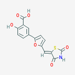5-[5-[(z)-(2,4-dioxo-1,3-thiazolidin-5-ylidene)methyl]furan-2-yl]-2-hydroxybenzoic Acid