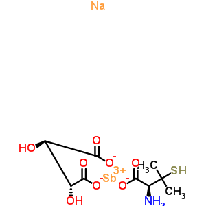 butanedioate, 2,3-dihydroxy-, (2R,3R)- (2S)-2-amino-3-mercapto-3-methylbutanoate, antimony(3+) sodium salt (1:1:1:1)