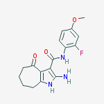 CYCLOHEPTA[B]PYRROLE-3-CARBOXAMIDE, 2-AMINO-N-(2-FLUORO-4-METHOXYPHENYL)-1,4,5,6,7,8-HEXAHYDRO-4-OXO-