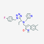 3-[[1-[1-[(4-fluorophenyl)methyl]tetrazol-5-yl]propyl-(pyridin-3-ylmethyl)amino]methyl]-6,7-dimethyl-1h-quinolin-2-one