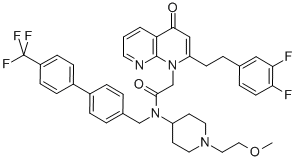 2-[2-(2,3-Difluorophenyl)ethyl]-N-[1-(2-methoxyethyl)-4-piperidinyl]-4-oxo-N-[[4-(trifluoromethyl)[1,1-biphenyl]-4-yl]methyl]-1,8-naphthyridine-1(4H)-acetamide