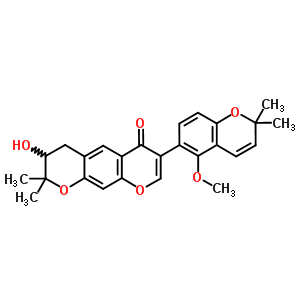 (-)-3,4-Dihydro-3-hydroxy-7-(5-methoxy-2,2-dimethyl-2H-1-benzopyran-6-yl)-2,2-dimethyl-2H,6H-benzo[1,2-b:5,4-b]dipyran-6-one