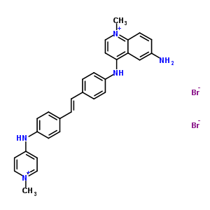 6-amino-1-methyl-4-({4-[(E)-2-{4-[(1-methylpyridinium-4-yl)amino]phenyl}ethenyl]phenyl}amino)quinolinium dibromide
