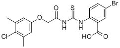 5-BROMO-2-[[[[(4-CHLORO-3,5-DIMETHYLPHENOXY)ACETYL]AMINO]THIOXOMETHYL]AMINO]-BENZOIC ACID