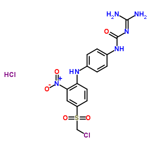 1-[4-[4-(chloromethylsulfonyl)-2-nitroanilino]phenyl]-3-(diaminomethylidene)urea;hydrochloride