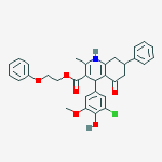 2-phenoxyethyl 4-(3-chloro-4-hydroxy-5-methoxyphenyl)-2-methyl-5-oxo-7-phenyl-1,4,5,6,7,8-hexahydroquinoline-3-carboxylate