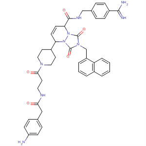 1H-[1,2,4]Triazolo[1,2-a]pyridazine-5-carboxamide,N-[[4-(aminoiminomethyl)phenyl]methyl]-8-[1-[3-[[(4-aminophenyl)acetyl]amino]-1-oxopropyl]-4-piperidinyl]-2,3,5,8-tetrahydro-2-(1-naphthalenylmethyl)-1,3-dioxo-